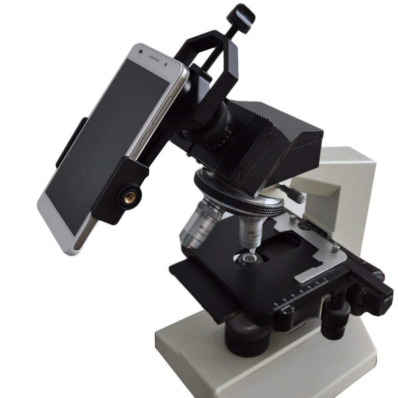 AccessoryBasics Binocular Spotting Scope Telescope Microscope Periscope Adapter Mount for Smartphone iPhone 13 Pro Max Galaxy S22 S21 Note Pixel OnePlus Video Image Recording [Includes Remote]