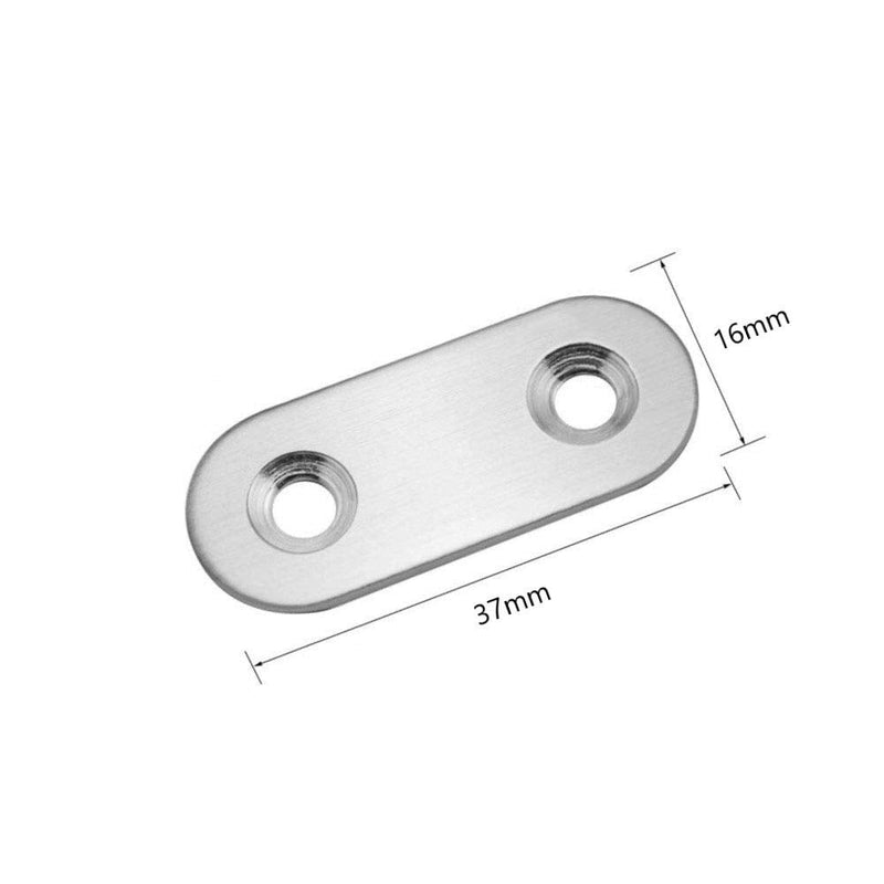 [AUSTRALIA] - Onwon 20 Pieces Straight Flat Corner Brace 37 by 16 mm Stainless Steel Joining Plate Connector Support Shelf Bracket 2 Install Holes with 48 Pieces Screws 