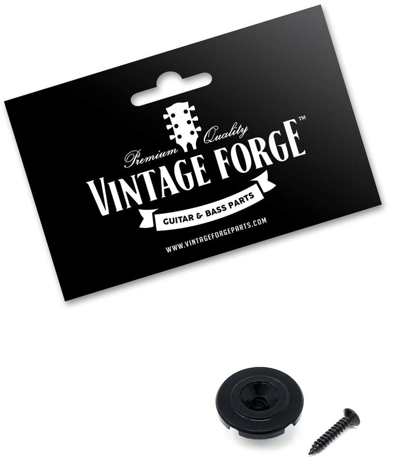 Vintage Forge Black Tall Round Slotted String Retainer Guide Tree for Fender Precision Jazz Style Bass Guitars and Others with Screw BSR10-BLK
