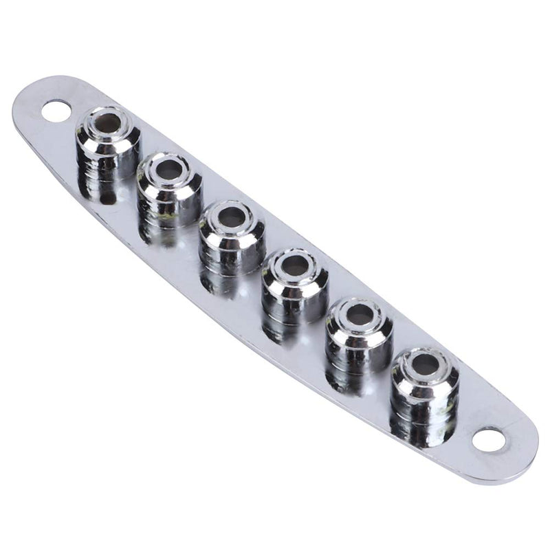 Guitar String Through Plate, Zinc Alloy Guitar String Through Plate Mounting Ferrules Electric Bass Guitar Parts(Silver) Silver