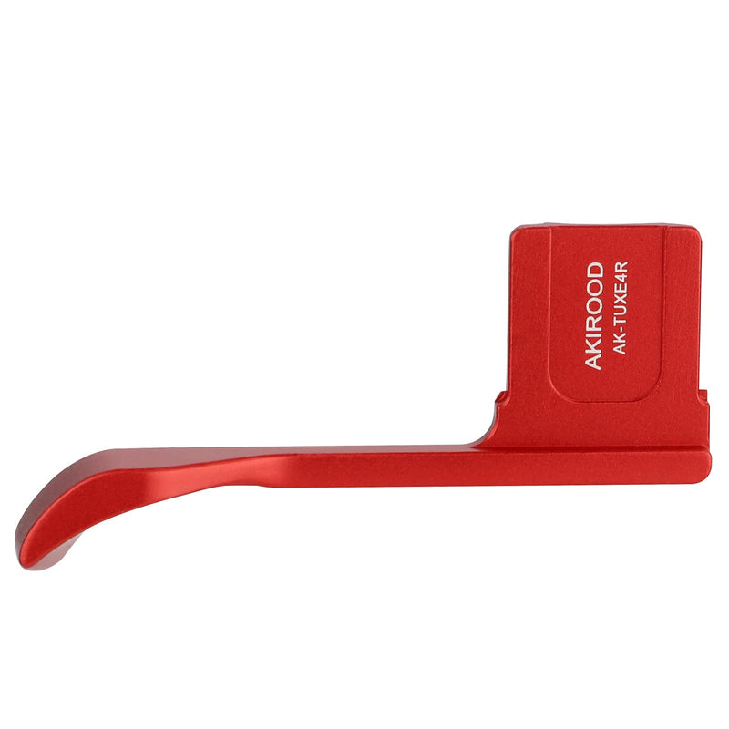AKIROOD Thumb Up Rest Hand Grip for Fuji Fujifilm X-E4 XE4 Camera Metal Hot Shoe Support -Red