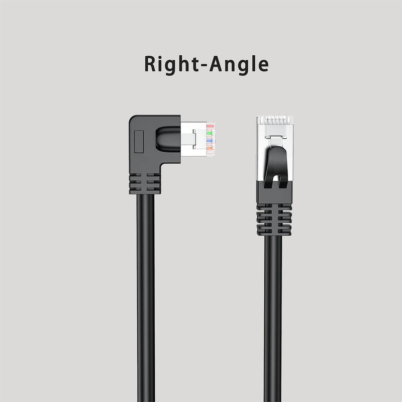 [AUSTRALIA] - JUXINICE CAT6 Shielded Ethernet Patch Cable 90 Degree Right Angle rightward,FTP RJ45 Gigabit Network Cord,Cat 6 High Speed Computer ethernet Cable -10Feet 10Feet Right ward 