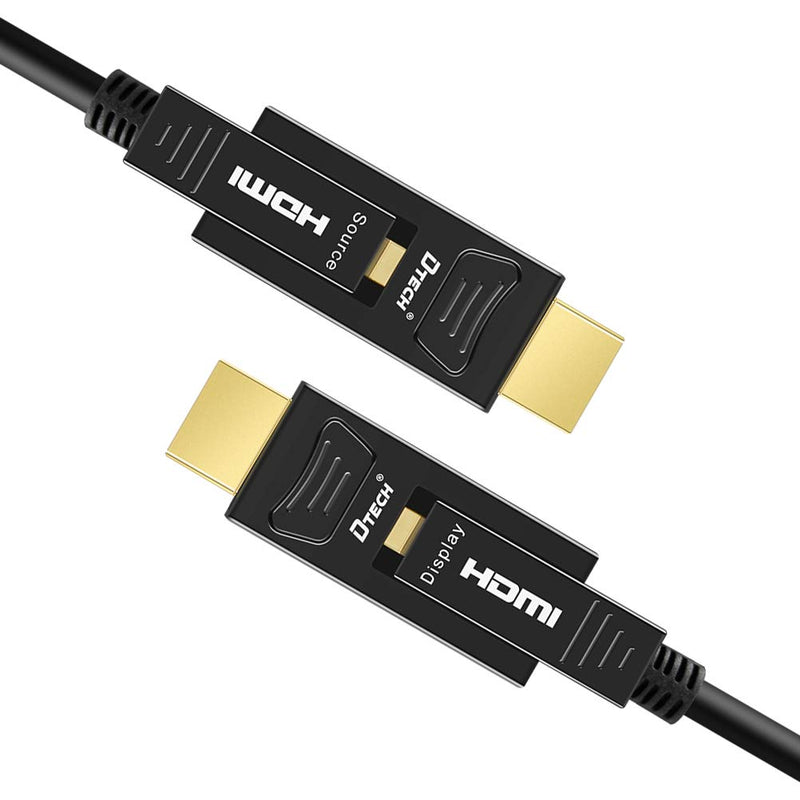 [AUSTRALIA] - DTECH 32 Feet Fiber Optic HDMI Cable 4K 60Hz YUV 444 18Gbps High Speed Ultra HD with Dual Micro HDMI and Standard HDMI Connector (Black, 10 Meters) 32ft 