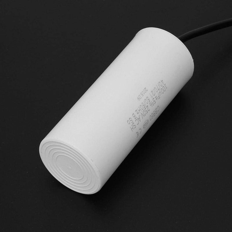 CBB60 Run Capacitor with Wire Lead 250V AC 100uF 50/60Hz Run Round Capacitors for Motor Air Compressor, Air Conditioners, Compressors and Motors - Heat Resisting, Low Leakage and Low Impedance