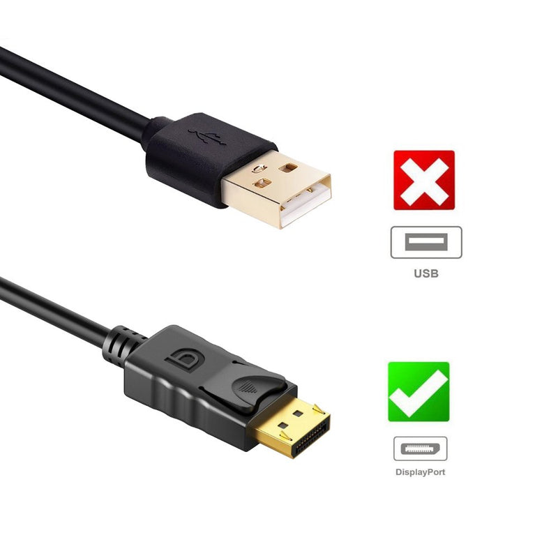 DisplayPort to HDMI 6ft Cable 4k,Anbear Dp to HDMI Cable 4K UHD 3840x2160@30Hz