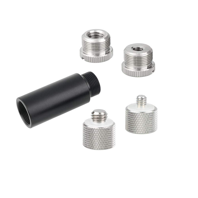 CAMVATE 5/8"-27 Female to 5/8"-27 Male Thread Rod + Multifunction Screw Adapters for Microphone Mount - 2555