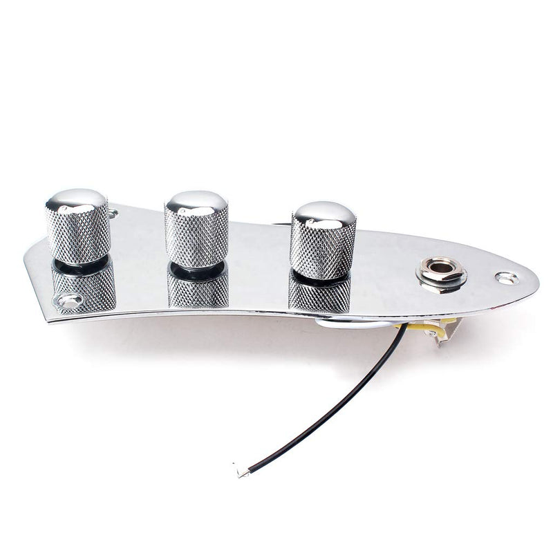 Alnicov Guitar Control Plate Wired Fully Loaded for JB Style Bass Guitar,Chrome