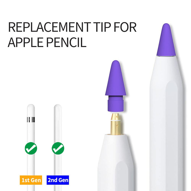 AWINNER Pen Tip Compatible with Apple Pencil Tips 1st & 2nd Generation Color Nib (Red/Yellow/Purple) Red/Yellow/Purple