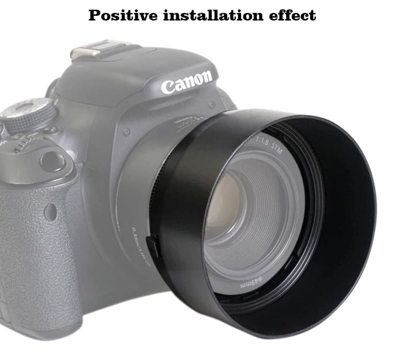 ES-68 Lens Hood Shade for Canon EF 50mm f/1.8(Not for 1.4) STM,HUIPUXIANG 49mm Lens Hood