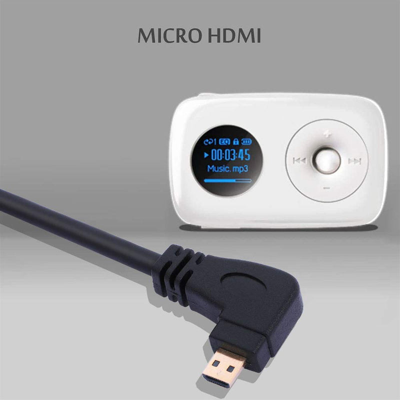 UCEC Right-Angled Micro HDMI to HDMI Male Cable Stretched Length for Cameras