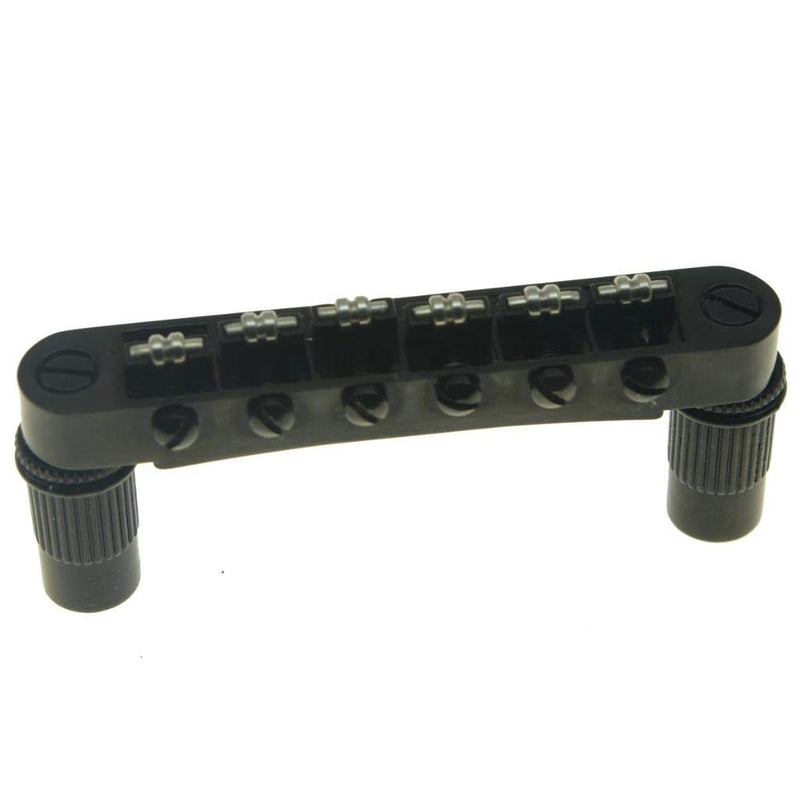 KAISH Black Guitar Roller Saddle Bridge Tune-O-Matic Bridge For Epiphone Les Paul,SG,Dot,Bigsby Guitar with M8 Threaded Posts