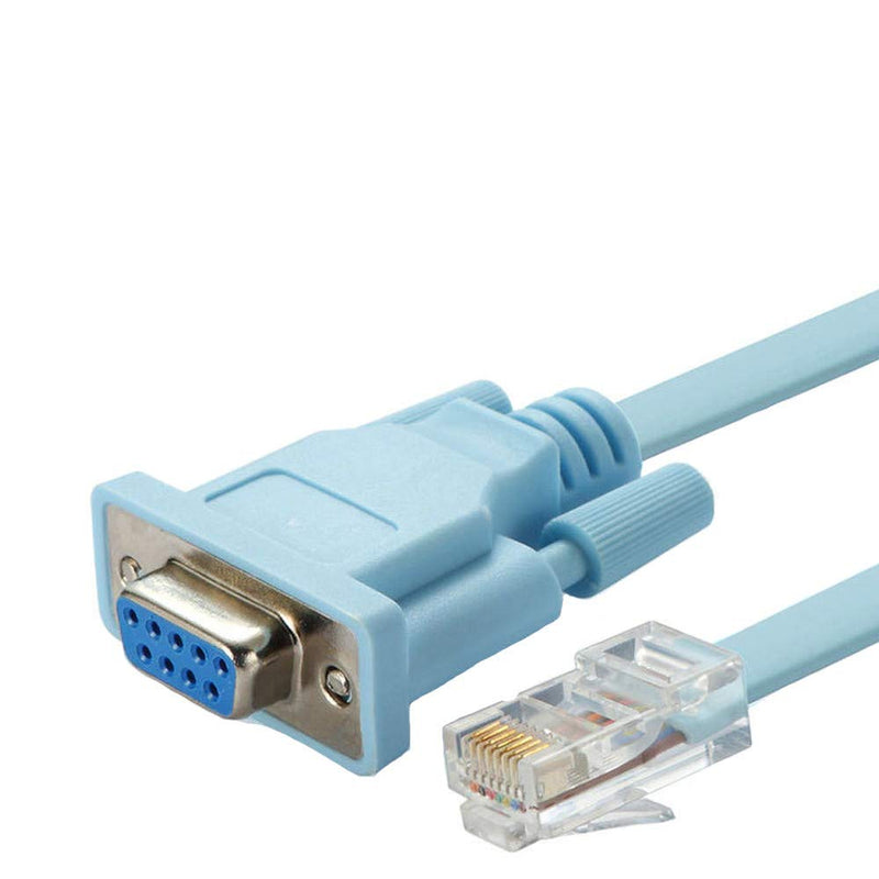 Hosyl 5ft 9-Pin DB9 Serial RS232 Port to RJ45 Cat5 Ethernet LAN Rollover Console Cable Switch Line