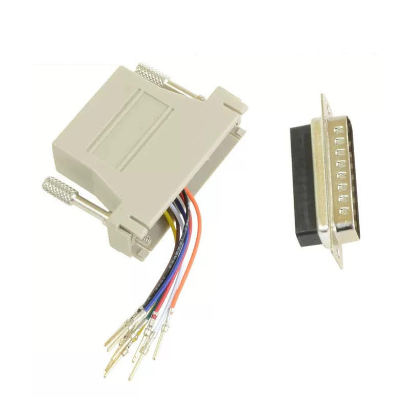 Jienk DB25 to RJ45 Modular Adapter, RS232 DB25 to RJ45 Female Jack Ethernet Adapter (DB25 Male to RJ45) DB25 Male to RJ45