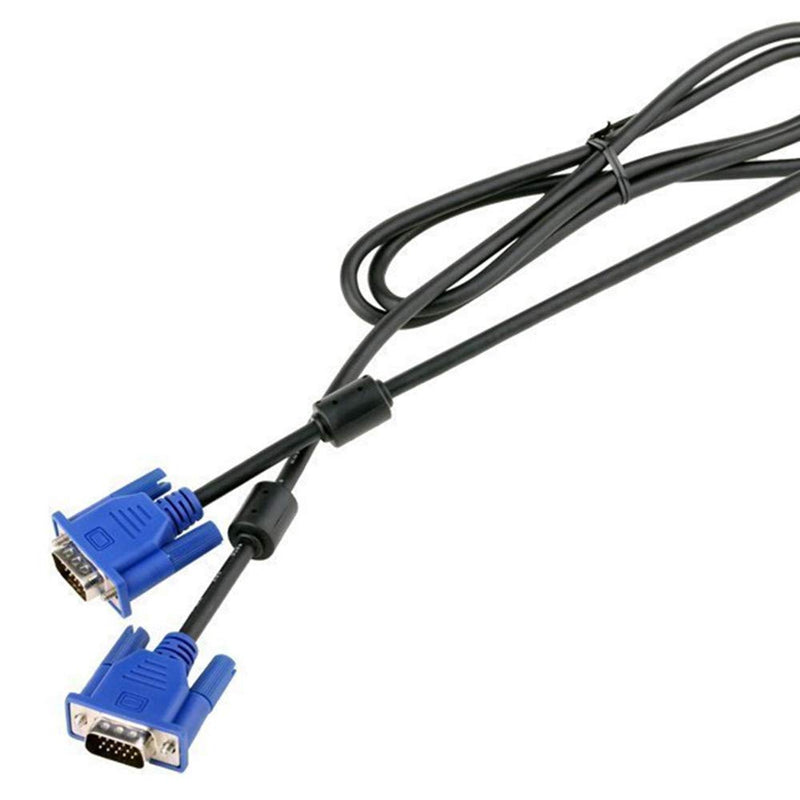 AISIBO HD15 15Pin Gold Plated DB15 VGA Male to Male Monitor Cable VGA to VGA TV Computer Monitor DVD Wire Cord (5 Ft Blue Connector)