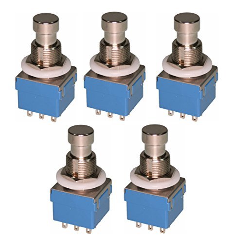 5 pcs 3pdt Stomp Footswitch incl. PCB, metal washer, for Guitar Pedal True Bypass foot switch