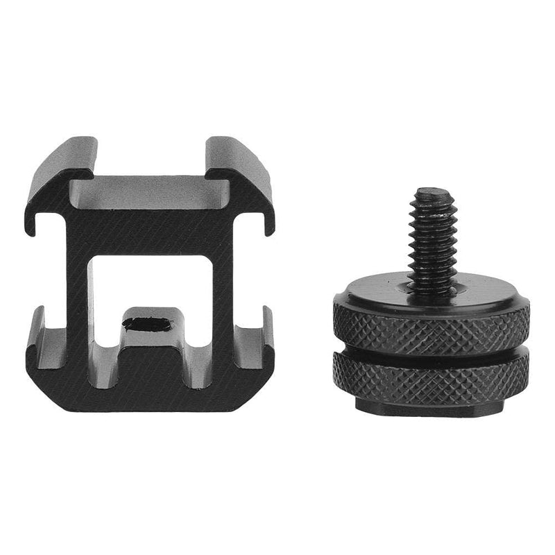 Neufday Aluminium Triple Hot Shoe Camera Mount Adapter Video Accessory Triple Shoe Bracket for Lights, LED Monitors, Microphones, Audio
