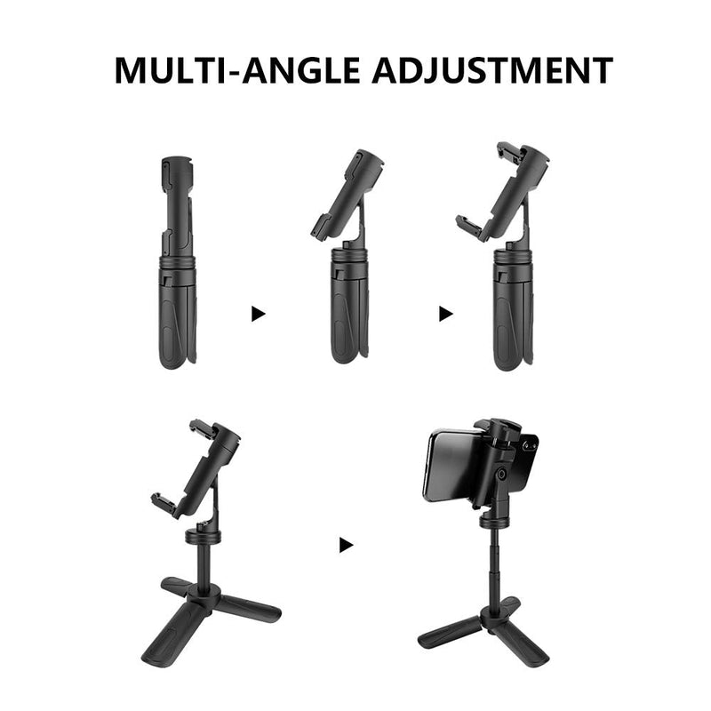Phone Tripod, MOUNTDOG Portable Webcam Stand Mini Tripod Phone Holder, Extendable Tabletop Tripod Desktop Tripod Legs Compatible with iPhone/Camera/Samsung/Smartphone/Webcam, 360° Rotation, Black
