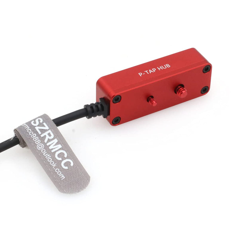 SZRMCC D-tap Male to 3 Port P-tap Hub Metal Splitter Power Cable with Screw Holes for ARRI RED Cameras accesories (Red)