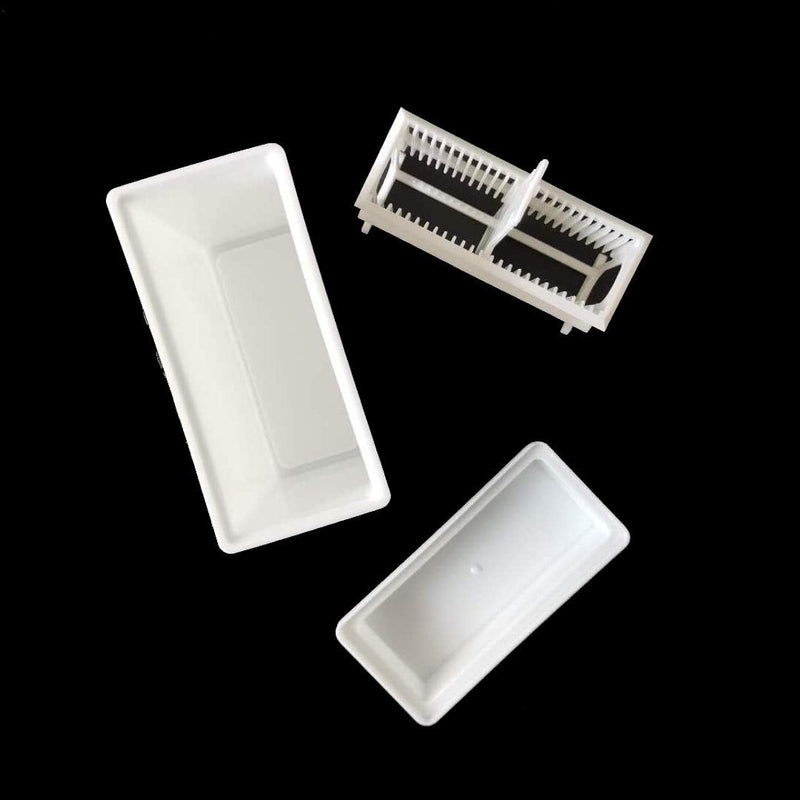 MUHWA White 24 Places Microscope Slides Staining Rack and Jar, Polypropylene