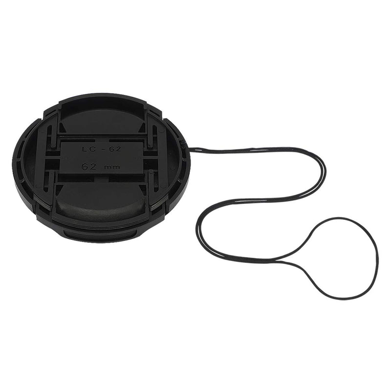 Haoge 62mm Center Pinch Snap On Front Lens Cap Cover with Cap Keeper for Canon Nikon Sony Fujifilm Sigma Tamron and Other 62mm Filter Thread Lens