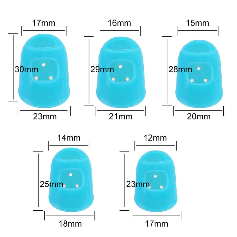 Guitar Finger Guards,Guitar Fingertip Protectors,Fingertip Protection Covers Caps,Non-Slip Fingertip Protection Covers Caps for Beginner Playing Ukulele Electric Guitar, Sewing and Embroidery,5 Sizes