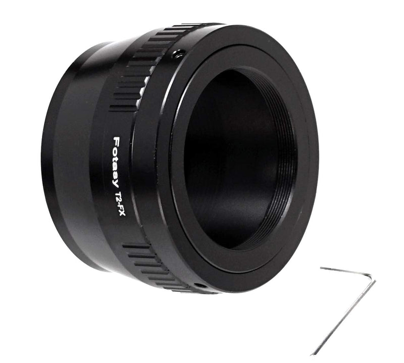 Fotasy Adjustable T2/ T Mount lens to Fuji X Adapter, T Mount to Fujifilm X Mount Adapter, Compatible with Fujifilm X-Mount Cameras X-Pro2 X-E2 X-E3 X-A5 X-M1 X-T1 X-T2 XT3 X-T10 X-T20 X-T30 X-H1 T2 - FX Adapter