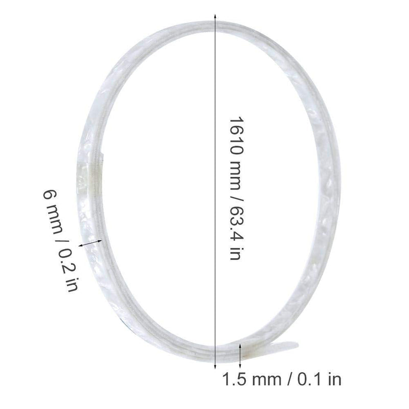 Bnineteenteam 5Pcs Guitar Binding Purfling, 6mm Width Celluloid White Pearl Guitar Binding Purfling for Acoustic Guitar Classical Guitars