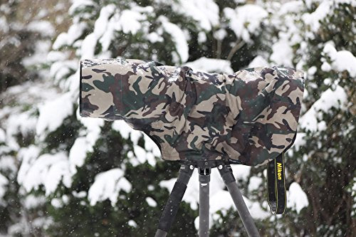ROLANPRO Rain Cover Raincoat for Telephoto Lens Rain Cover/Lens Raincoat Army Green Camo Guns Clothing L