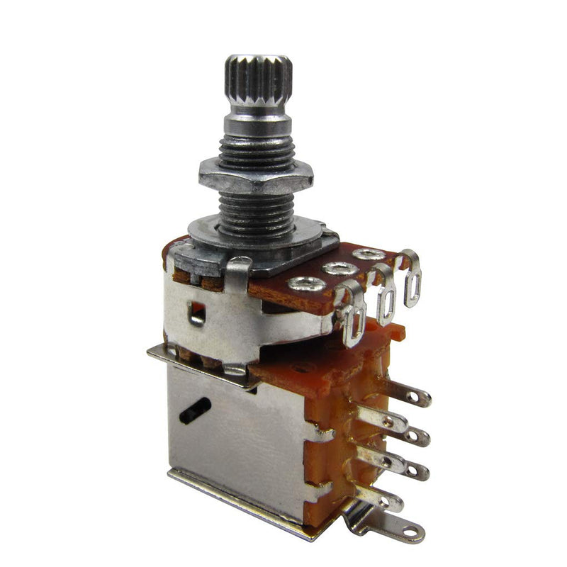 FLEOR 2pcs Push Pull Guitar Pots 18mm Split Shaft A250K Audio Taper Guitar Potentiometers Long Shaft