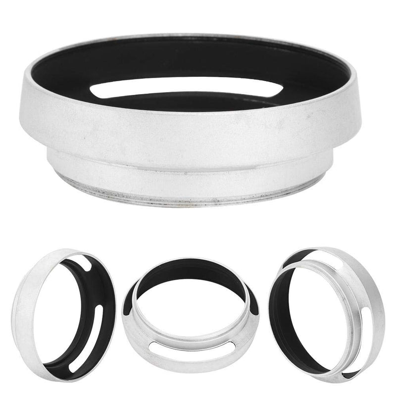 Lens Hood Replacement 2 pcs Aluminum Alloy 52mm Silver Camera Metal Lens Hood Replacement for Leica