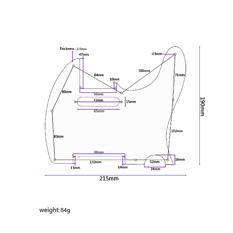 Alnicov 8 Hole Tele Pickguard Fit for USA/MX Standard Telecaster Guitar,3Ply White Pearl