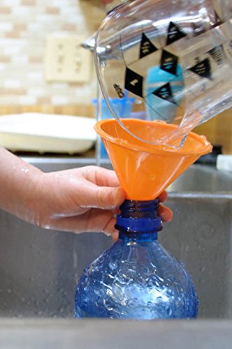 RAM-PRO 4-Piece All Purpose Wide-Mouth Bright Orange Plastic Funnel Set for Quick and Clean Transferring Liquids, Dry Goods, Between Pitchers, Bottles, Cans and Containers