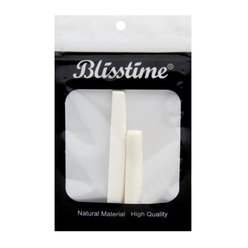 [AUSTRALIA] - Blisstime 6 String Acoustic Guitar Bone Bridge Saddle and Nut Made of Real Bone for Acoustic Folk Guitar 