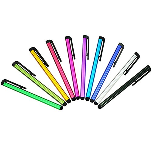 Multi Color Universal Small Touch Stylus Metal Pen for Mobile Phone Cell Smart Phone Tablet iPad iPhone (Multi Color - 10pcs)