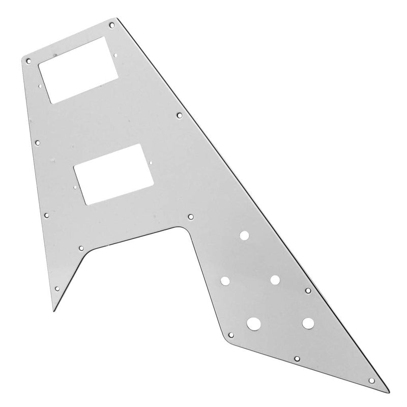 FLEOR 3Ply White Pickguard Guitar Front Scratch Plate Guitar Pick Guard Fit Gibson Flying V Pickguard Replacement