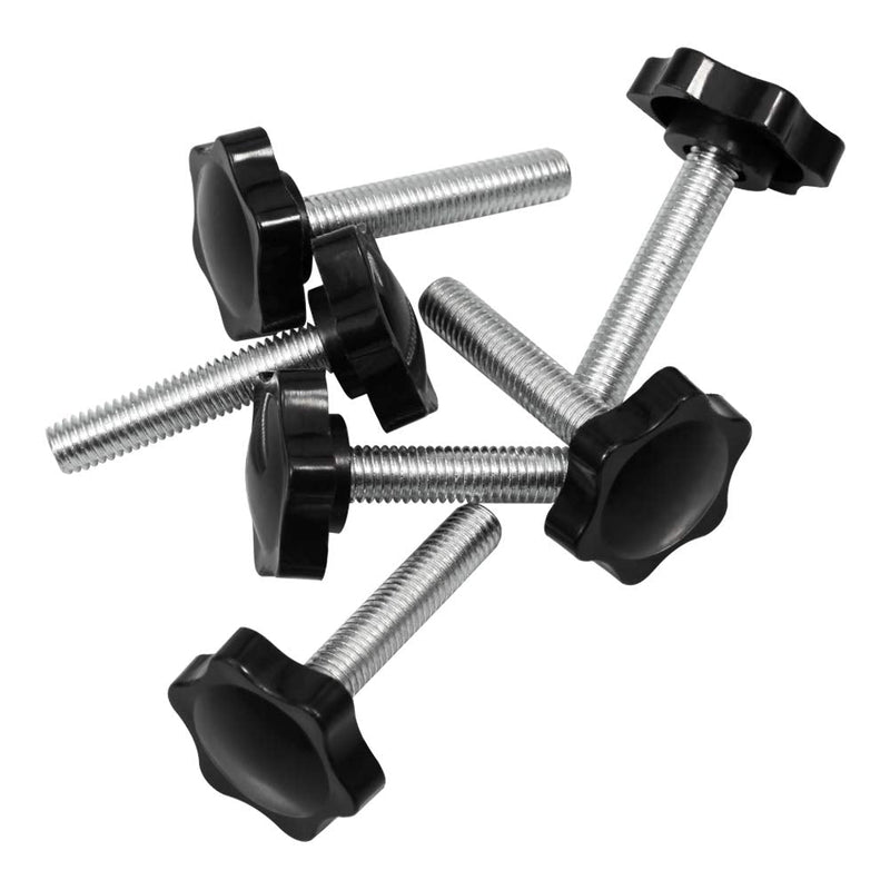SPEEDWOX 6 Pcs Clamping Screw Knob M8 x 40 Plum Hex Shaped Hand Knobs Knurled Thumb Screw Handle Clamping Knob Male Thread Metric Thread M8*40