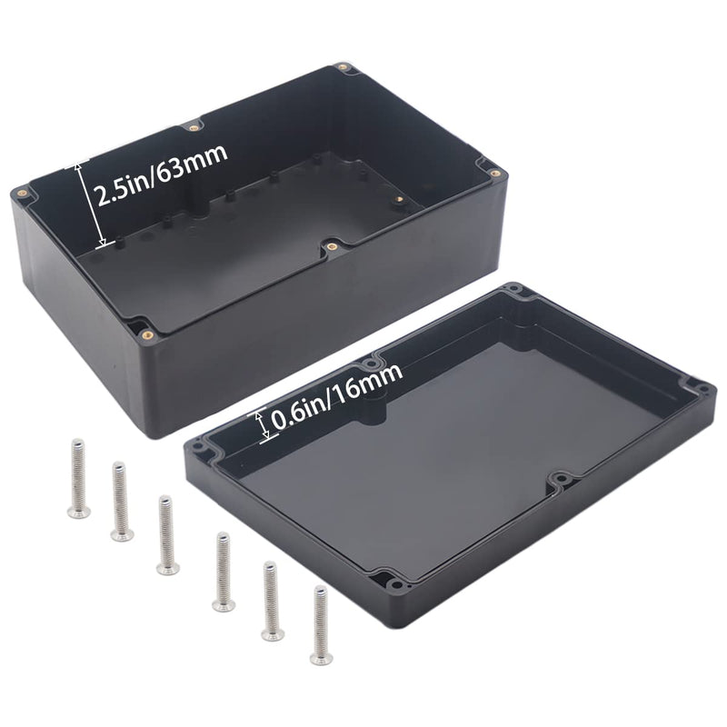 YETLEBOX Watertight Junction Box, IP67 Waterproof Project Box Durable ABS Plastic Electronic Enclosure Case for DIY Electrical Project Black 9.06" x 5.91" x 3.35"(230 x 150 x 85 mm) 9.06" x 5.91" x 3.35"
