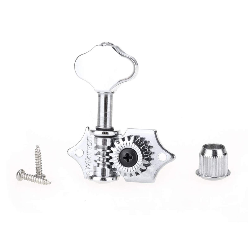 [AUSTRALIA] - Wilkinson 3R3L Vintage Open Guitar Tuners Machine Heads Tuning Pegs Keys Set for Acoustic Guitar, Butter Bean Button Chrome 