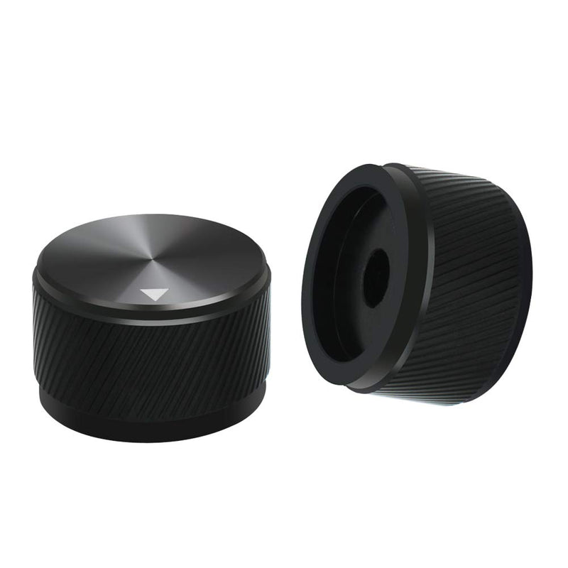 mxuteuk 3Pcs Black Aluminum Alloy Potentiometer Control Knob Volume Audio Electric Guitar Bass Screw Type 25 x 15.5mm (dh) KNOB-06-25BK