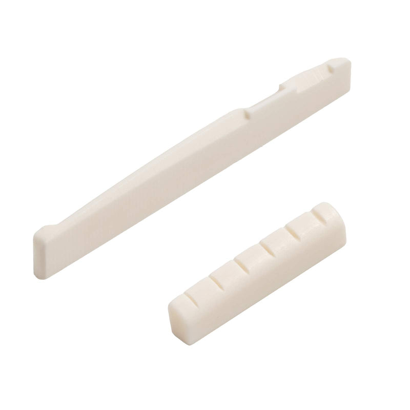 Randon 6 String Guitar Bridge Saddle and Nut Cattle Bone Slotted Replacement Compatible with Folk and Acoustic Guitar (Nut: 43×9×6mm+Saddle: 72×9.5×3mm) Nut: 43×9×6mm+Saddle: 72×9.5×3mm