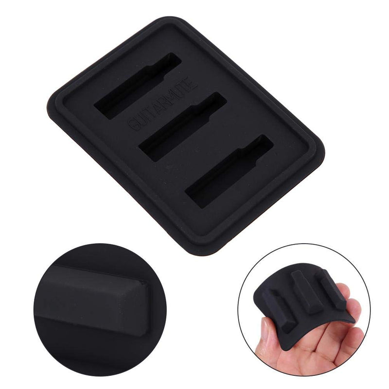 Dilwe Guitar Mute Silencer, Rubber Guitars Mute Silencer Pad for Classical and Folk Guitar (Black)