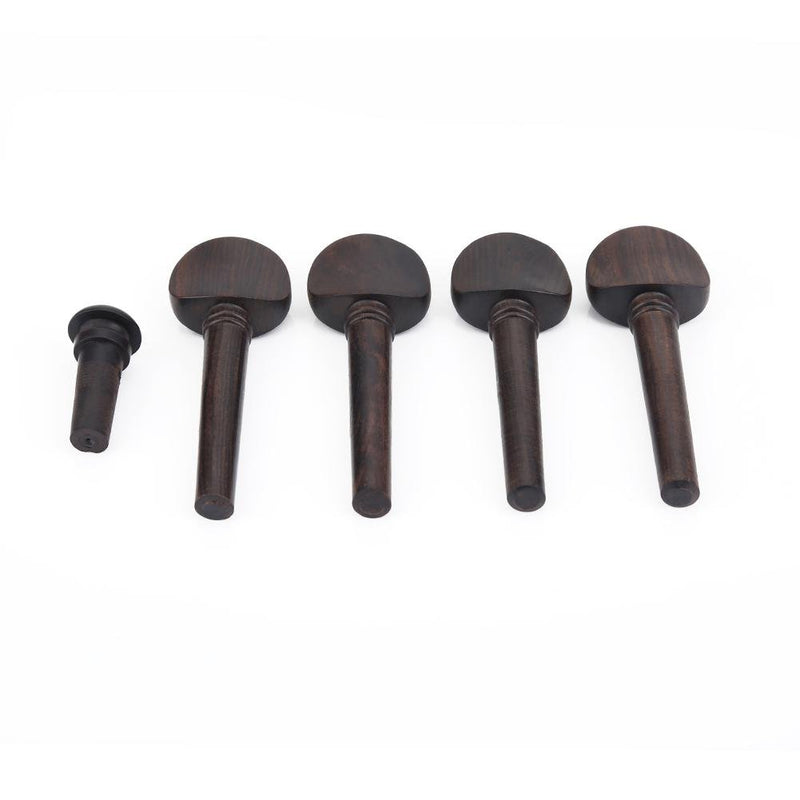 Vbest life Violin Tuning Pegs, Ebony Tuning Pegs with Endpin Set Replacement Parts for 4/4 Violins Musical Instruments