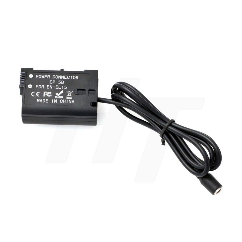 HangTon Dual USB to EP-5B DC Coupler and 9V 6A AC DC Power Supply Adapter for Nikon D7000 D7100 D7200 D7500 D500 D610 D750 D800 D810 D850 Camera (EN-EL15 Dummy Battery)