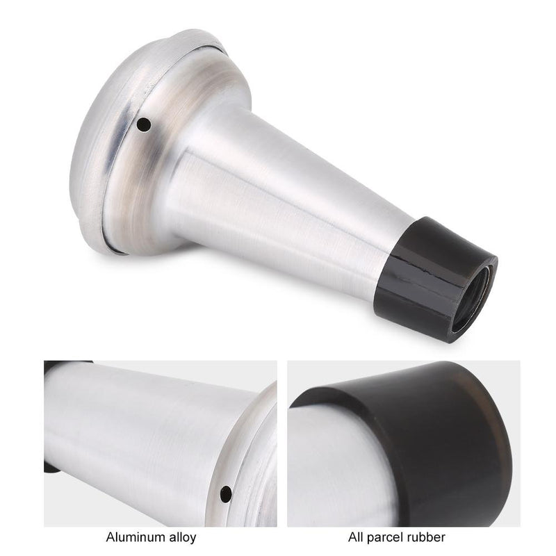 Trumpet Practice Mute, Trumpet Mute Aluminum Alloy Trumpet Mute with Rubber Practice Brasses Musical Instrument Upgrade Part Accessory