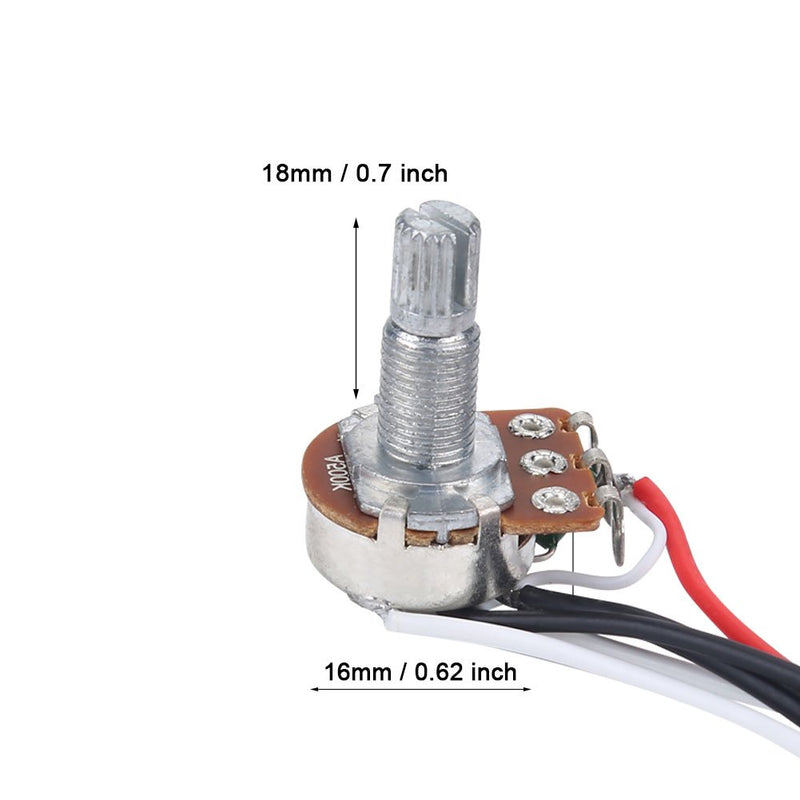 Bass Wiring Harness,2 Volume 1 Tone 500K Pots 3 Way Switch Wiring Harness Prewired Kits for Jazz Bass/Electric Guitar Parts