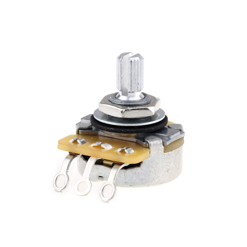 CTS 450 Series A/B500K Split Shaft Fine 24-Splines Audio/Linear Taper Potentiometer for Electric Guitar Bass, 10% Tolerance (2 Audio, 2 Linear) 500K Set