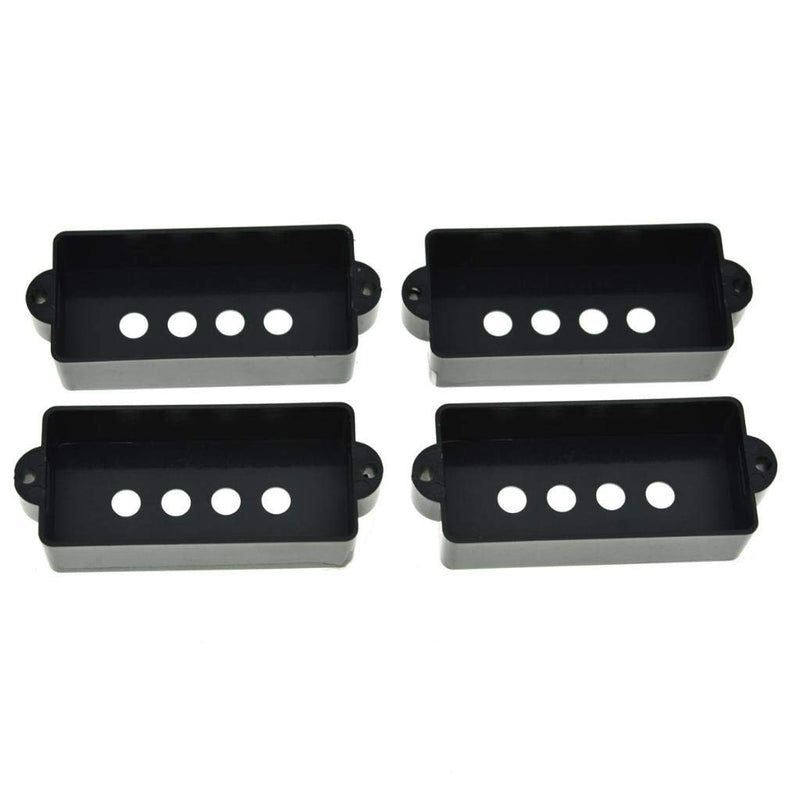 KAISH 4pcs P Bass Pickup Covers 4 String Electric Bass Pickup Covers for Precision Bass P Bass guitar Black