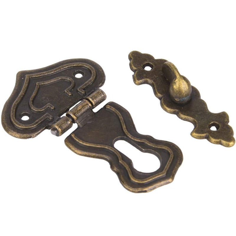 10Pcs Boxes Hasp Latch, Antique Style Bronze Buckle Alloy Lock Hoist Lock Jewelry Wooden Box Hasp Latch Lock with Screws Bronze Coloured Latch Catch