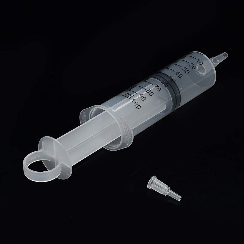 4 Pack 100ml Syringes, Large Plastic Garden Syringe for Scientific Labs, Nutrient Measuring, Watering, Refilling