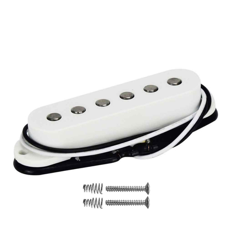 FLEOR Strat Guitar SSS Pickup Set-Neck/Middle/Bridge Alnico 5 Single Coil Pickups for Stratocaster Style Electric Guitar Parts, White neck/middle/bridge pickup